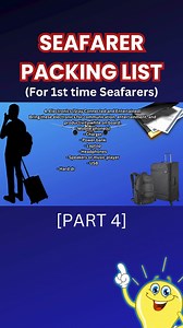 🟥[PART 4] Essential things to pack before joining your ship Whenever you board a ship for work, it’s crucial to have all the necessary items in your luggage. This list isn’t set in stone, but it’s a reliable guide, especially for first-timers. Always tailor it based on your specific circumstances or needs. | Online Third Mate