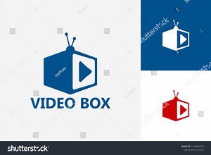 Video Television Box Logo Template Design Stock Vector (Royalty Free) 1146866270 | Shutterstock