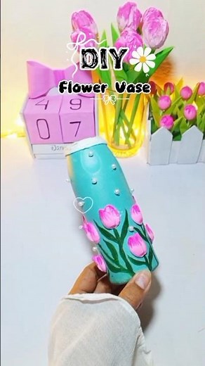 DIY Tulip Flower Bottle Art 🌷 | Best Recycle Bottle Craft for Home#bottleart #shorts #artandcraft