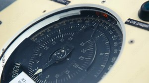 Marine navigation devices. Control panel in warship with instruments equipment. Marine compass at working, close up. Indications on navigation devices of the sea vessel.