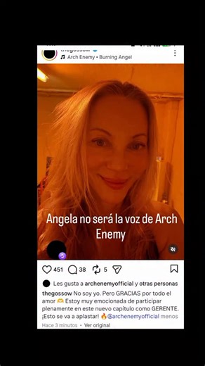 La misma Angela Gossow ha confirmado que no será la vocalista de la nueva etapa de Arch Enemy . LO VISTE PRIMERO AQUÍ!! | Cultura Rock Col