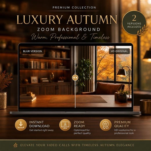 Luxury Fall Zoom Background, Bookshelf, Warm Lighting (digital Download) - Etsy