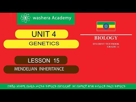 BIOLOGY GRADE 11 UNIT 4 LESSON 15 MENDELIAN INHERITANCE