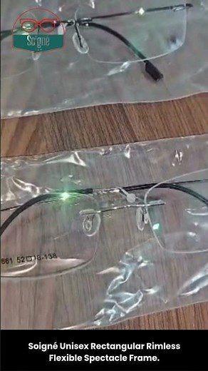 Soigné Unisex Rectangular Rimless Flexible Spectacle Frame in Black | Full Review & First Look