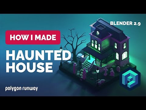 Haunted House in Blender 2.9 - 3D Low Poly Modeling Process