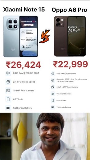 Xiaomi Note 15 Vs Oppo A6 Pro | Comparison #sbtech #smartphone #shortvideos #xiaomi #oppo