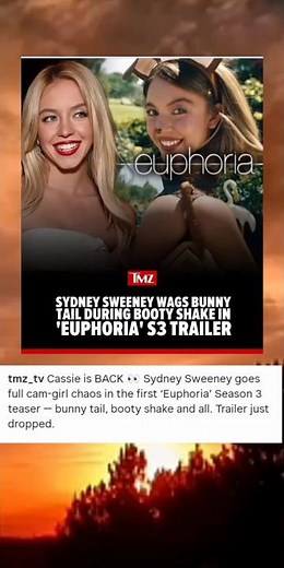 Sydney Sweeney wags bunny tail during booty shake in euphoria's 3 trailer