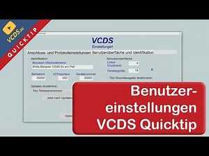 VCDS Quicktip: Benutzereinstellungen