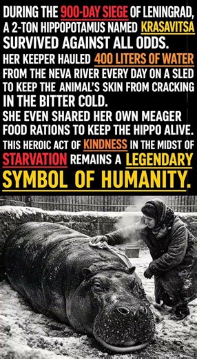 Krasavitsa: The Hippo Who Survived the Siege of Leningrad #historyshorts #ussr #ww2