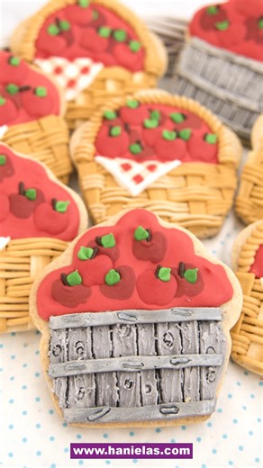 Give a gift of Apples! I made apple basket cookies. 🍎🍎🍎 | Haniela's