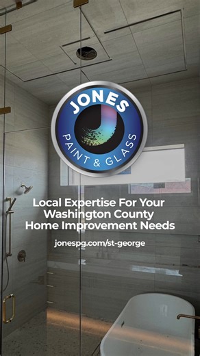 We love doing the work that's hard to notice. 😉 Our team of pros at Jones Paint & Glass in St. George specializes in creating and installing custom shower glass that elevates your bathroom's look with unmatched clarity and precision. Let us bring your vision to life. Get your free quote today! | Jones Paint & Glass