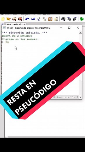resta en PSEUDOCÓDIGO #coding #programmer #pseint #tutorial #programming #programacion #resta #raptor