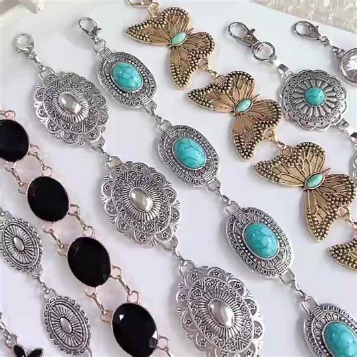 Chain Belts for Women, Metal Waist Chain Link Belt for Women Western Cowgirl Boho Turquoise Belts for Dress Jeans Concert Outfit