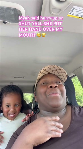 My grandbaby said hurry up she wants to go in the park 😂. She put her hand over my mouth #viral