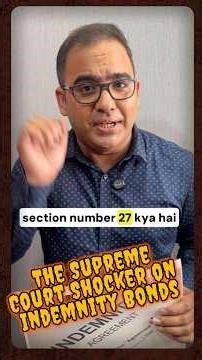 Supreme Court Shocker on Indemnity Bonds #svlc #sanyogvyaslawclasses