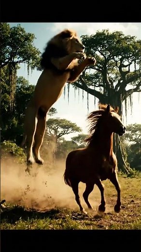 Wild Lion vs Horse 🦁🐎 | Shocking Jungle Scene