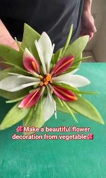 🌺Make a simple flower decoration from vegetable || Easy vegetable carving idea ||🌺 #shortsfeed