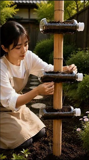 ペットボトルで縦型いちごガーデンDIY｜Japanese Garden Strawberry Planter