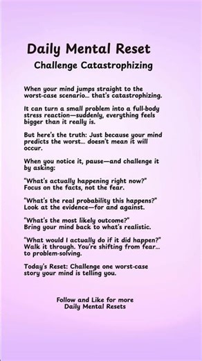 Overthinking the Worst? Do This Instead | Daily Mental Reset #MentalReset #StopOverthinking