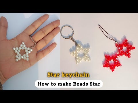 How to make beads Star ⭐ Keychain| Step By Step Beads Keychain Making Video| Christmas Star Making