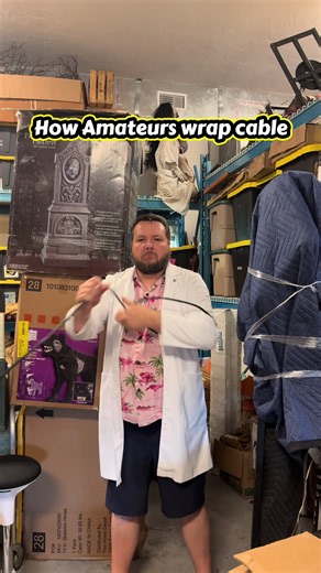 Different cable wrapping styles. #igorbox #TechTips #hauntedhouse #tektok #funny