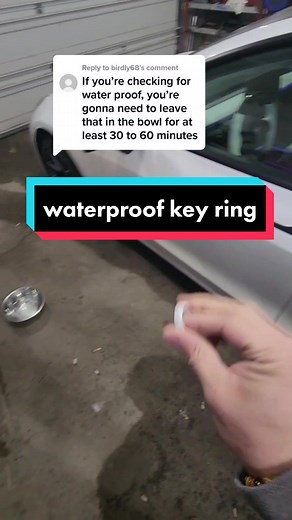 Replying to @birdly68 is the tesla key ring really waterproof ? #teslakeys #teslatok #tesla #teslaring