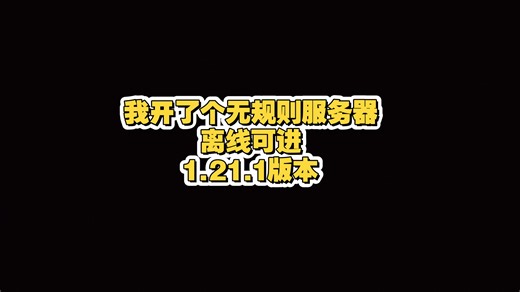 我开了国际Java服务器，版本1.21.1，离线可进