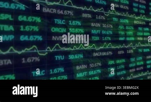 C code initiating ticker updates entering highlight window, scrolling then fragmenting. Tech, cybersecurity, data visualization, digital, innovation, analytics, programming Stock Video Footage - Alamy