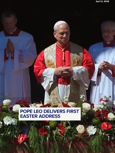 In his first Easter Mass as pontiff, Pope Leo called on world leaders to choose peace over war. #popeleo #easter #abcnews