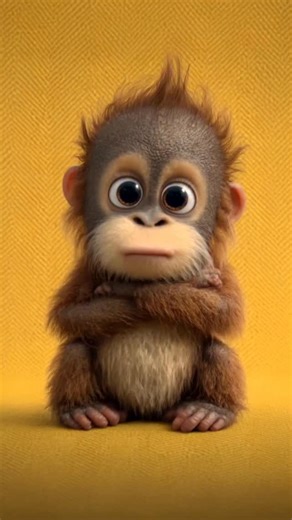 Spread ❤️ even on a grumpy day Created with @veesparkvideo #cute #monkey #veespark #happy #orangutan | Nebelschaf Art