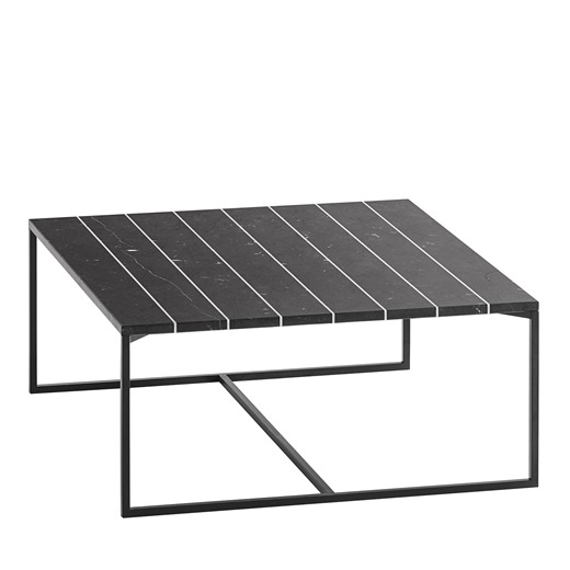 Gessato Square Black Marquina Marble Coffee Table