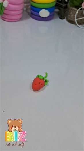 Cute Mini Clay Strawberry 🍓 | Easy DIY Miniature Fruit | Simple Clay Craft | BIZ Art and Craft