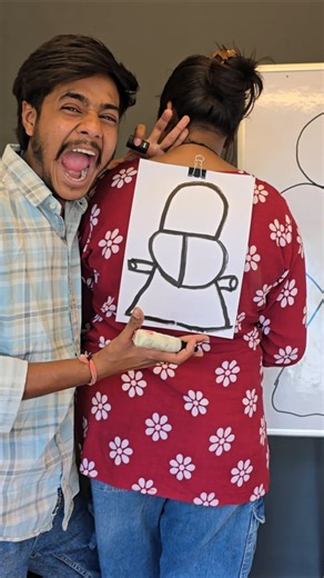 Guess the drawing challenge Sister Vs brother fantastic Back Drawing Challenge # Art 😱