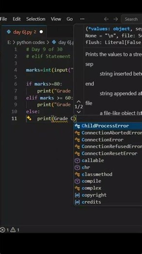 Python Elif Statement Explained in 20 Seconds 🚀 | Day 10 of 30