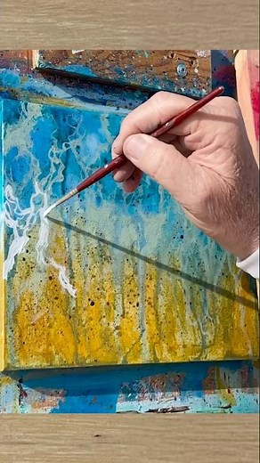 How to Paint a Shore Line Wave painting 2 #painting #drawing #abstract #waves #beach