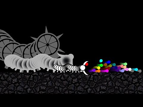 Escape from the Worm - Food Chain - Marble Race in Algodoo