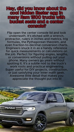 Hey, did you know about the cool hidden Easter egg in many Ram 1500 trucks with bucket seats