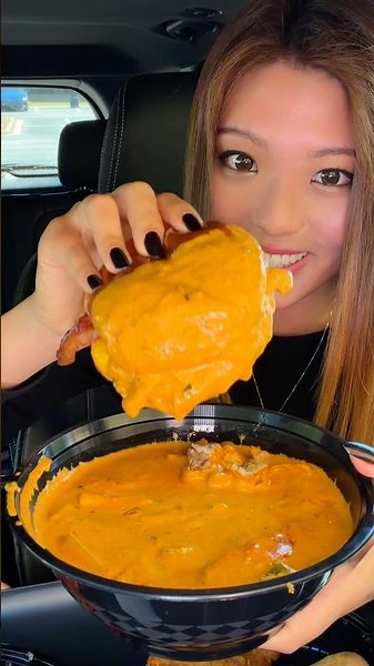 When Asian mom gets hungry and can’t wait to go home… #food #eating #mukbang #burger #chicken