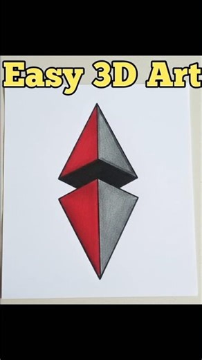 3D Opposite Triangle Art ✨😱 | Simple Illusion #shorts