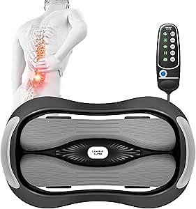 Back Stretcher for Lower Back Pain Relief - Ergonomically Designed Segmented Dynamic Stretching Electric Lumbar Traction Device with Vibration and Thermal Therapy