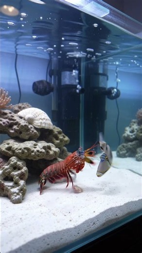Peacock Mantis Shrimp vs Triggerfish & Sea Snail – Close Encounters! 🦐🐟🐚