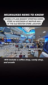 🏈Largest Sporting Goods Store in Wisconsin - Coming Soon to Wauwatosa🏀 @scheelssports is coming to @mayfairmallwi in 2027. This isn’t your standard sporting goods store. Their stores are enormous and and a place to entertain yourself as opposed to buying your stuff and leaving like other stores. #Scheels #mayfairmall #wauwatosa #milwaukee #wisconsin #sportinggoods | Milwaukeeeatandplay