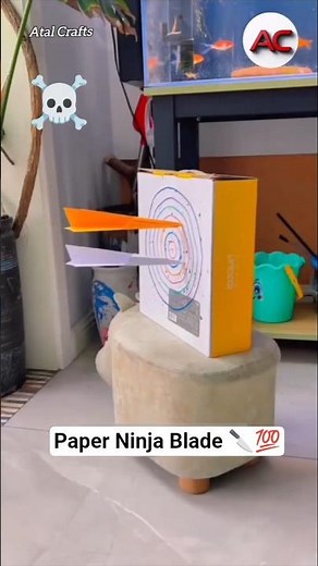World's Best Paper Ninja Blade Tutorial 🔪🎯☠️, Origami Paper Weapon Throw Blade , Easy #craft #shorts