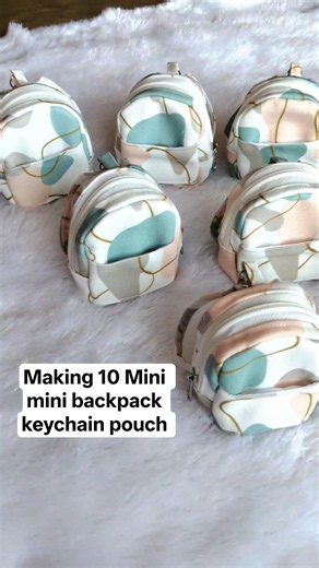 Making 10 Mini backpack keychain pouch ✨