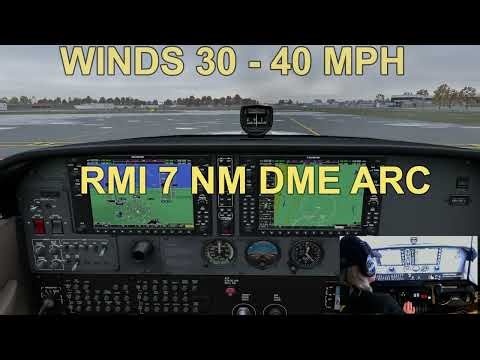 Flying the DESTROYER DME ARC using RMI navigation. X-Plane 12.