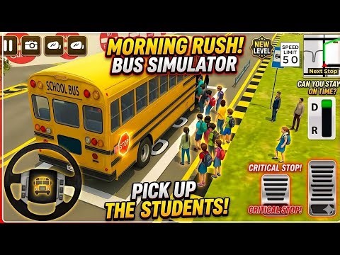School Bus Simulator 3D - Realistic Bus Driving Game | Pick Up Kids And Drive to School Safely