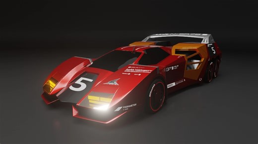 用blender做了台高智能方程式赛车里的童年神车