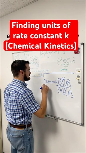 How to solve for the units of the rate constant k in the rate law for chemical kinetics. #chemistry