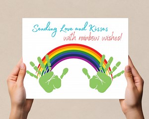 Handprint Craft, Rainbow Handprint Art, Keepsake Handprint, Toddler Handprint, Preschool Activity, Daycare Craft, St Patrick's Day DIY Gift - Etsy