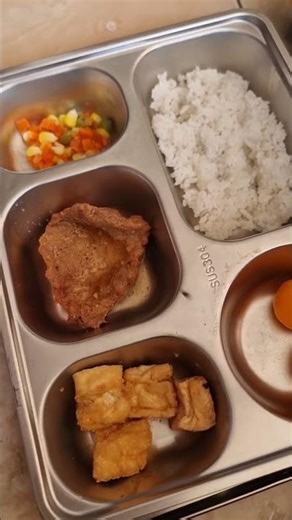 Menu MBG:ayam nanking BBQ,Tahu saus asam manis,mix vagatable,Jeruk santang❤️ #makananbergizigratis